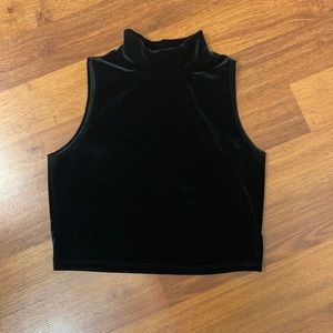 NWOT Folter Velvet cropped turtleneck tank size L